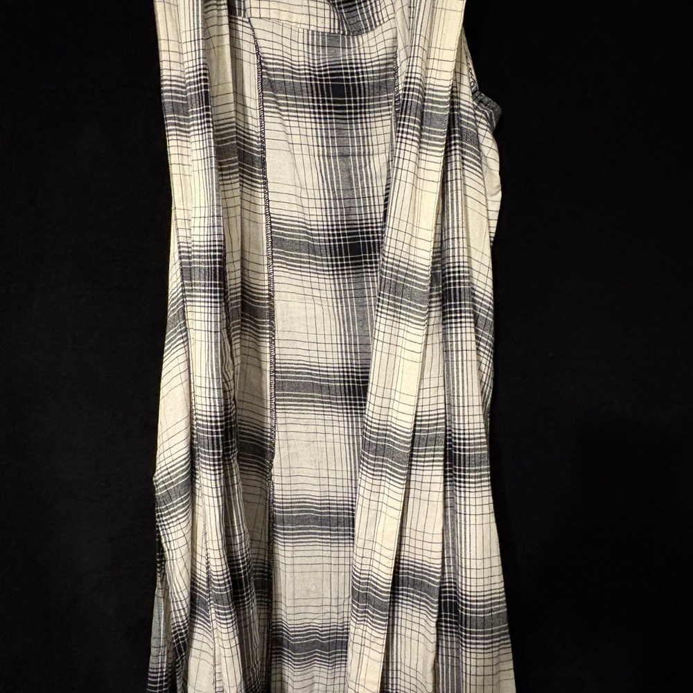 Plaid Black and White long over the shirt jacket